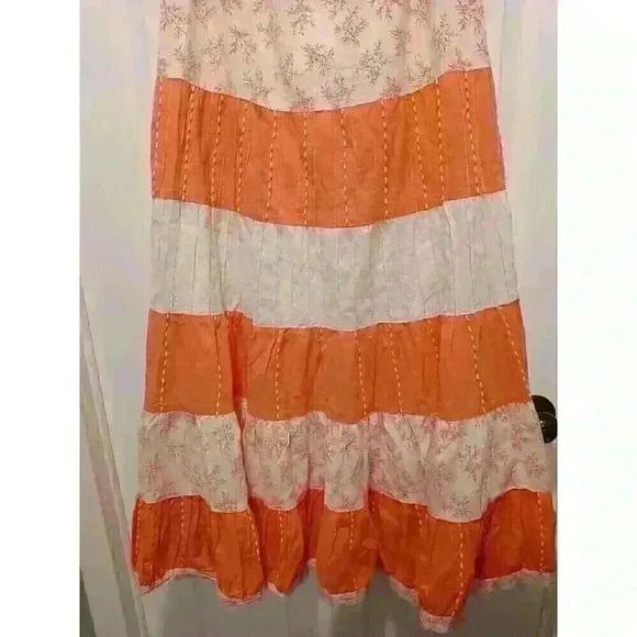 Vintage La Fille Handmade Bohemian Festival Embroidered Maxi Skirt Sz Medium - Picture 3 of 7